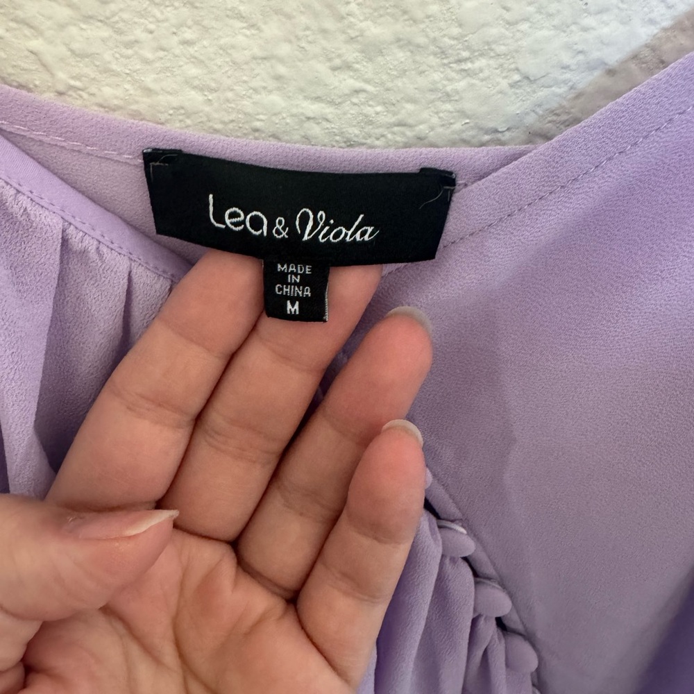Lavender Ruffle Sleeveless Top - Picture 2 of 3
